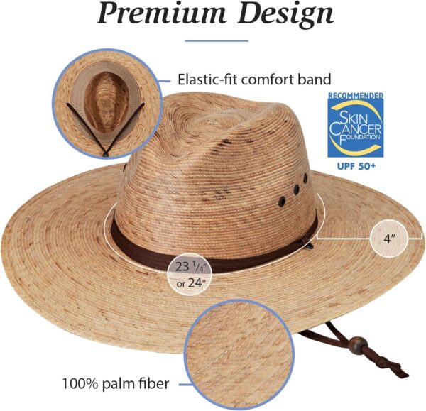 Wallaroo Hat Company Men’s Baja Fedora – Natural Wide Brim S...