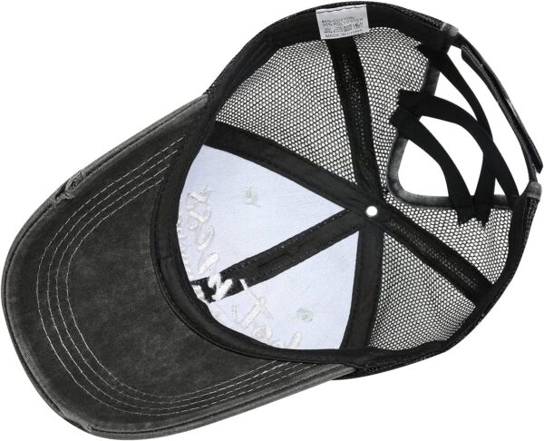 Baseball Cap Hot Criss Cross Ponytail Hat for Women Distress...