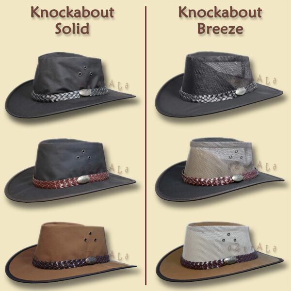 Oztrala Hat Oilskin Canvas Australian Outback Leather Mens B...