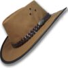 Oztrala Hat Oilskin Canvas Australian Outback Leather Mens B...