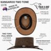 1078 Kangaroo Two Tone - Australian Outback Hat - Kangaroo L...