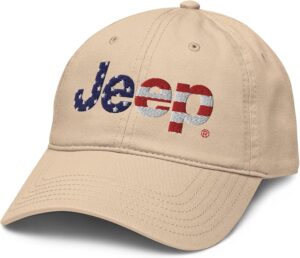 Jeep Flag Wordmark Logo Adjustable Baseball Hat