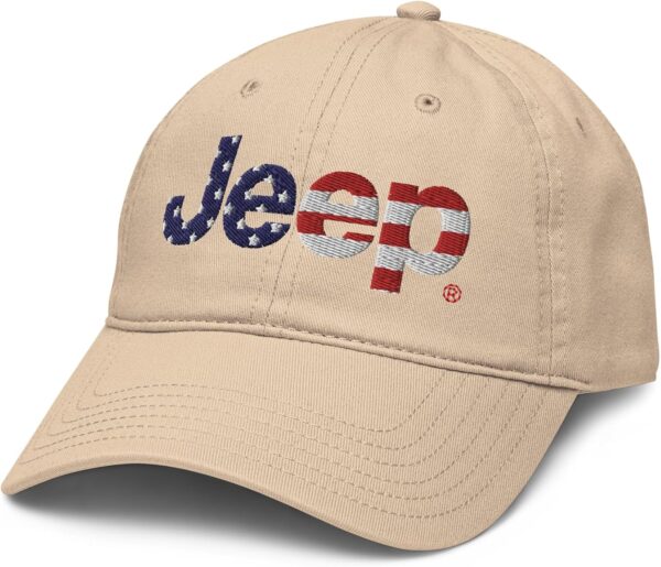 Jeep Flag Wordmark Logo Adjustable Baseball Hat