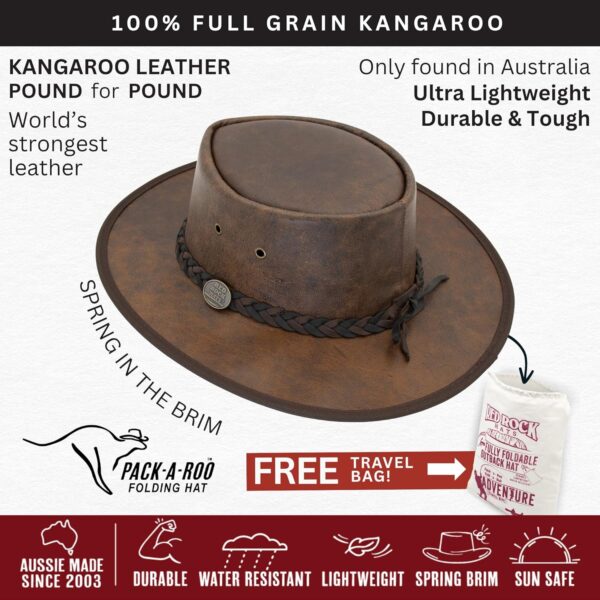 1078 Kangaroo Two Tone - Australian Outback Hat - Kangaroo L...