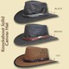 Oztrala Hat Oilskin Canvas Australian Outback Leather Mens B...