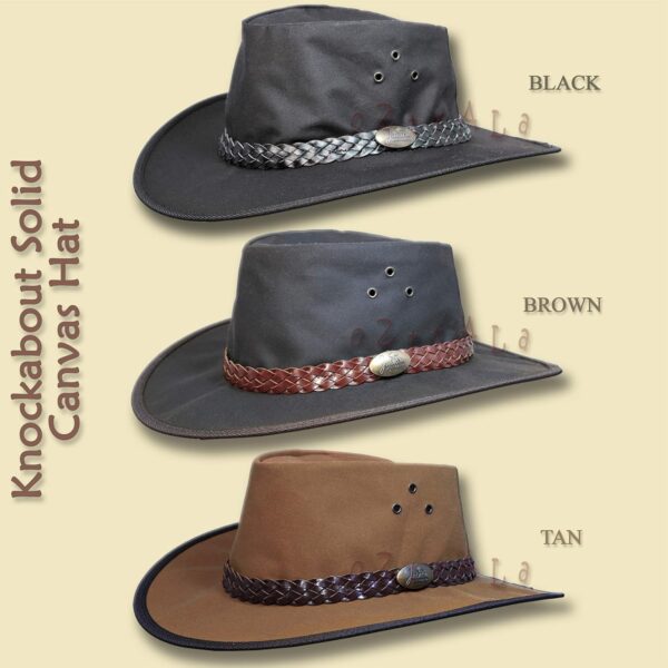 Oztrala Hat Oilskin Canvas Australian Outback Leather Mens B...