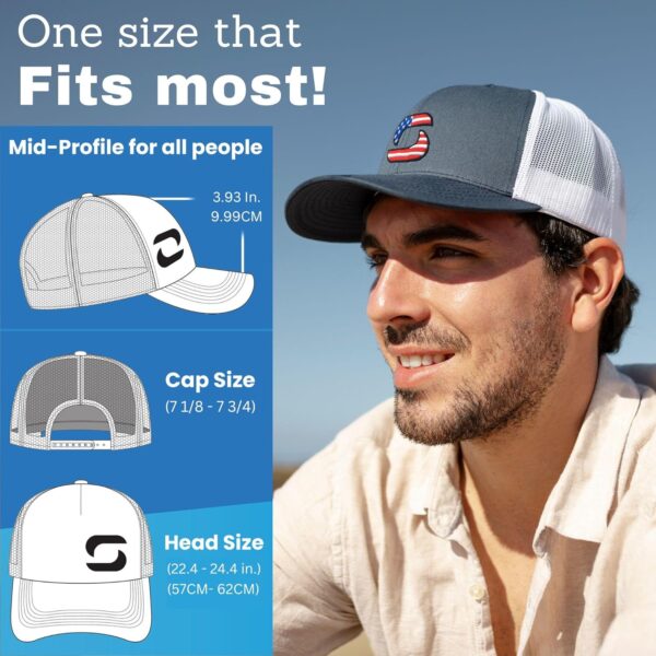 American Flag Trucker Hats for Men, Mesh Back Baseball Cap, ...