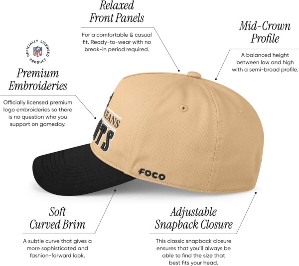 FOCO Men's NFL Team Logo Signature Bars Marquee Rf Hat Caps