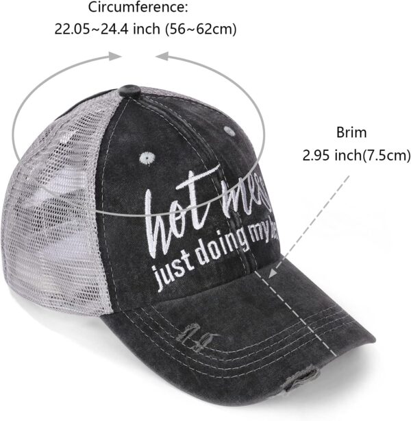 Baseball Cap Hot Criss Cross Ponytail Hat for Women Distress...