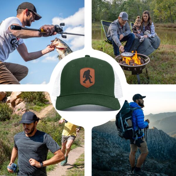 Mesh Bigfoot Hat Leather Cap for Men- Great Snapback Closure...