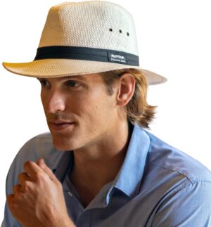 Natural Matte Toyo Safari Men's Sun Hat with Black Band, 2 1...