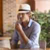 Natural Matte Toyo Safari Men's Sun Hat with Black Band, 2 1...