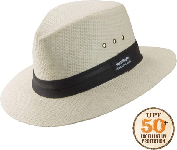 Natural Matte Toyo Safari Men's Sun Hat with Black Band, 2 1...
