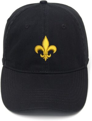 Fleur de Lis Embroidered Mens Baseball Cap Cotton Washed Bas...