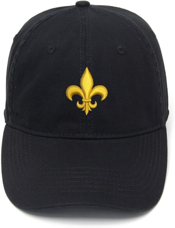 Fleur de Lis Embroidered Mens Baseball Cap Cotton Washed Bas...