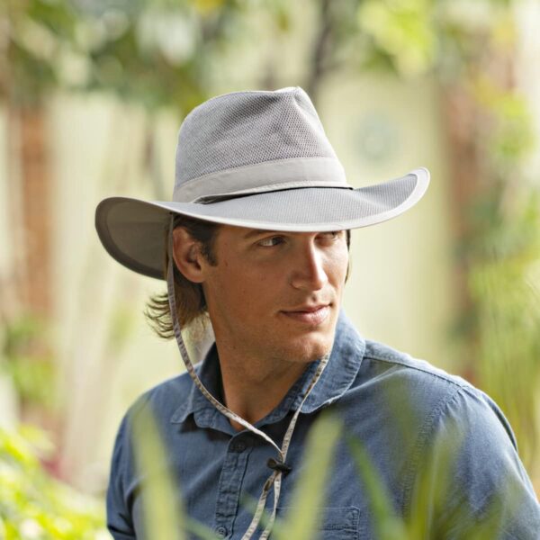 Mesh Crown Safari Men's Sun Hat, 3" Brim, Adjustable Chin Co...