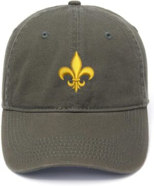 Fleur de Lis Embroidered Mens Baseball Cap Cotton Washed Bas...