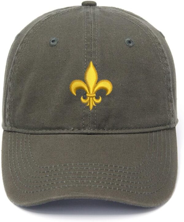 Fleur de Lis Embroidered Mens Baseball Cap Cotton Washed Bas...