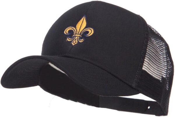Fleur De Lis Embroidered Mesh Cap