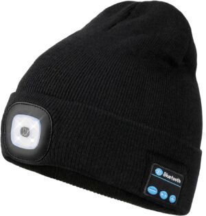 Wmcaps Bluetooth Beanie with a Light, Unisex USB Rechargeabl...