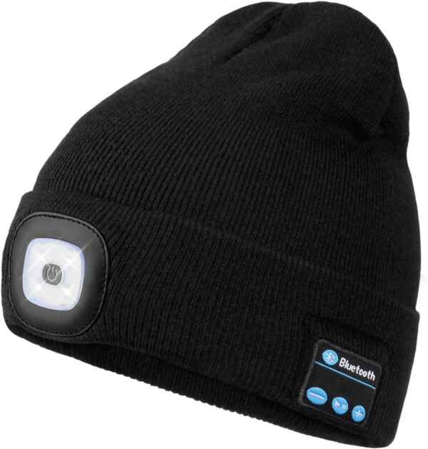 Wmcaps Bluetooth Beanie with a Light, Unisex USB Rechargeabl...