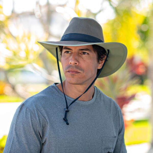 Mesh Crown Safari Men's Sun Hat, 3" Brim, Adjustable Chin Co...