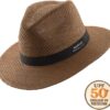 Matte Toyo Ribbon Safari Sun Hat - 2 1/2" Brim, UPF (SPF) 50...