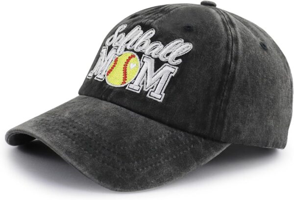Softball Mom Hats for Women, Adjustable Embroidered Mama Bas...