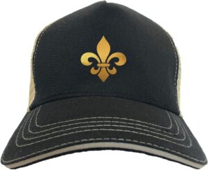 Gold Fleur De Lis - New Orleans NOLA Twill Soft Mesh Trucker...