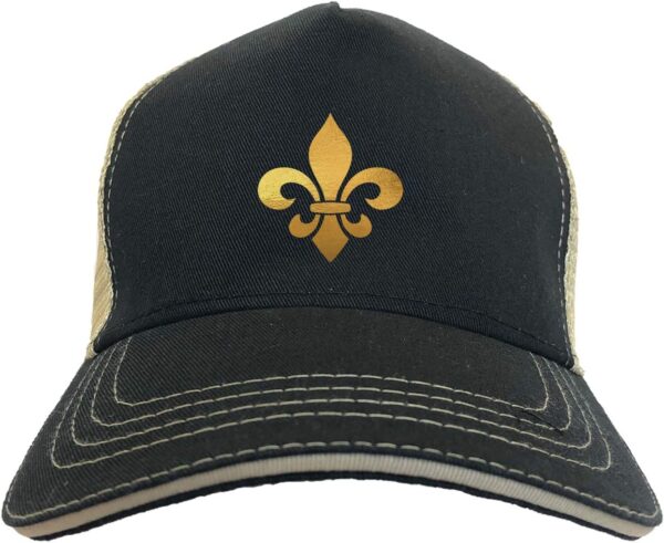Gold Fleur De Lis - New Orleans NOLA Twill Soft Mesh Trucker...