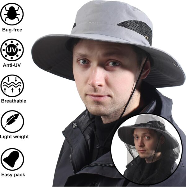 CAMOLAND Sun Hat with Removable Mesh Head Net Safari Hat Out...