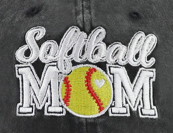 Softball Mom Hats for Women, Adjustable Embroidered Mama Bas...