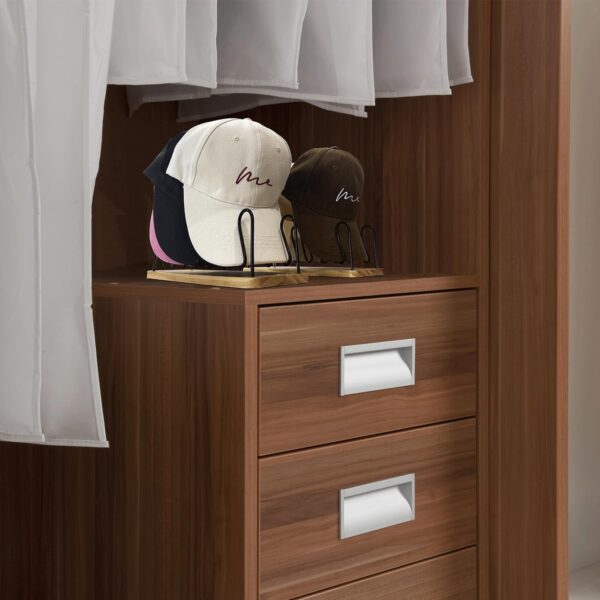 Hat Organizer for Baseball Caps-2 PacK | Wood & Metal Hat Ra...