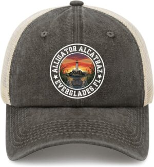 Alligator Alcatraz Islan Everglades Baseball Hats Running Ca...