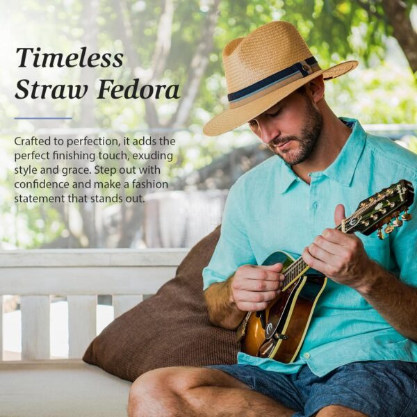 Wallaroo Hat Company – Men’s Turner Fedora – Wide Brim Straw...