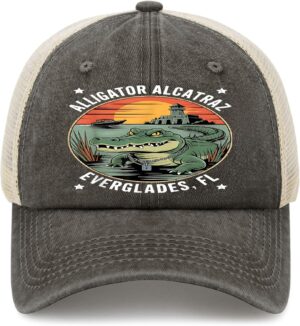 Alligator Alcatraz Golf Hats Garde Cap for Her
