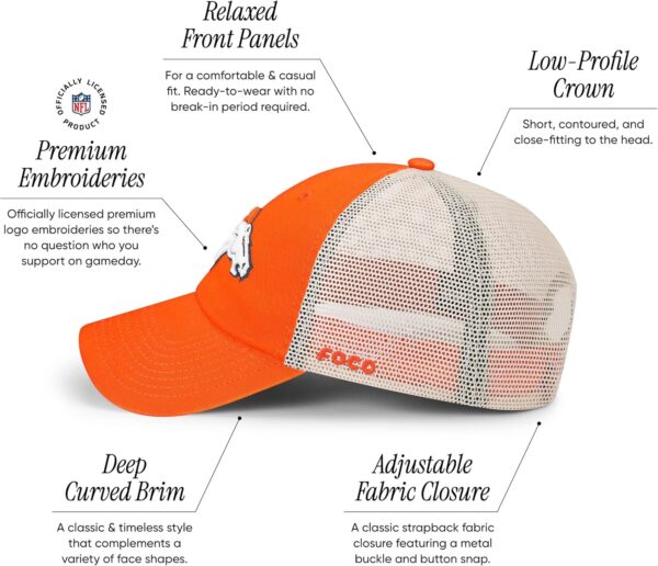 FOCO Men's NFL Team Logo Casual Mesh Trucker Hat Caps
