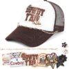 Meneng Western Brown Trucker Hat: Men Women Adjustable Snapb...