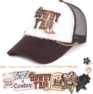 Meneng Western Brown Trucker Hat: Men Women Adjustable Snapb...