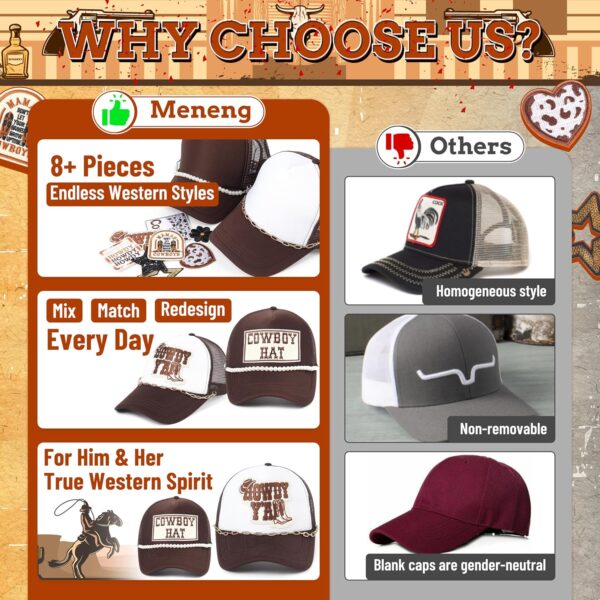 Meneng Western Brown Trucker Hat: Men Women Adjustable Snapb...