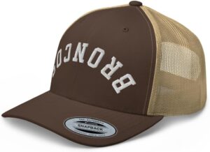 NX Upside Down Broncos Embroidered Curved Bill Trucker Hat M...